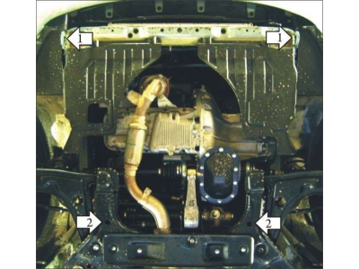 Защита картера и КПП Мотодор сталь 2 мм для Chevrolet Lacetti/Daewoo Gentra 2005-2015 03019
