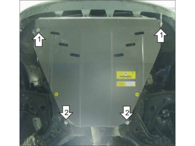 Защита картера и КПП Мотодор сталь 2 мм для Chevrolet Rezzo/Daewoo Tacuma 2001-2011