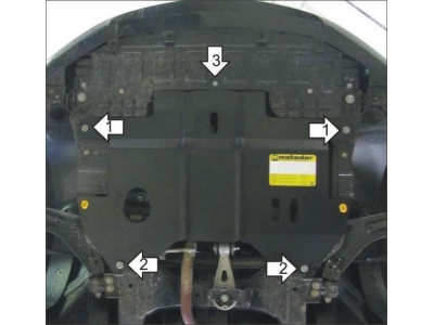 Защита картера и КПП Мотодор сталь 2 мм для Chevrolet Spark 2010-2015 03033