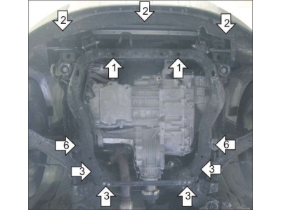Защита картера и КПП Мотодор сталь 2 мм для Chevrolet Captiva/Opel Antara 2010-2016 03037