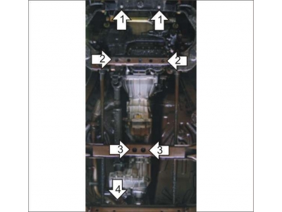 Защита картера и КПП Мотодор сталь 2 мм для Great Wall Hover/Wingle 2006-2013