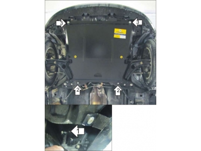 Защита картера и КПП Мотодор сталь 2 мм для Great Wall Hover M2/M4/Florid/Coolbear 2008-2015 03114