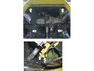 Защита картера и КПП Мотодор сталь 2 мм для Alfa Romeo Mito 2008-2014