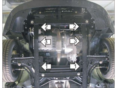 Защита картера и КПП Мотодор сталь 2 мм для Vortex Corda 2010-2013
