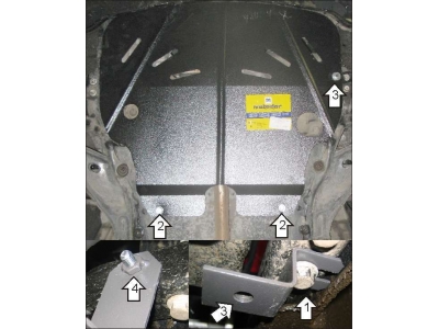 Защита картера и КПП Мотодор сталь 2 мм для Mini Cooper 2007-2013