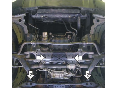 Защита гидроусилителя руля Мотодор сталь 2 мм для Infiniti FX35/45 2002-2014