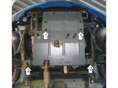 Защита картера и КПП Мотодор сталь 2 мм для Chery QQ6 2005-2012