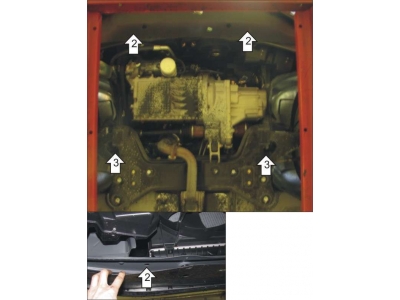 Защита картера и КПП Мотодор сталь 2 мм для Chery M11 2010-2014