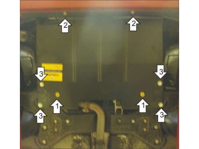 Защита картера и КПП Мотодор сталь 2 мм для Chery M11 2010-2014