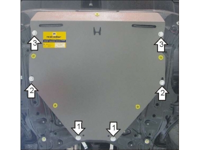 Защита картера и КПП Мотодор сталь 3 мм для Honda CR-V 2007-2012