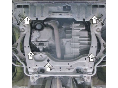 Защита картера и КПП Мотодор сталь 3 мм для Honda Civic 2006-2012