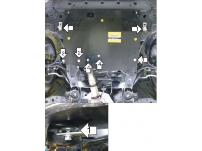 Защита картера и КПП Мотодор сталь 3 мм для Honda Accord 2008-2013