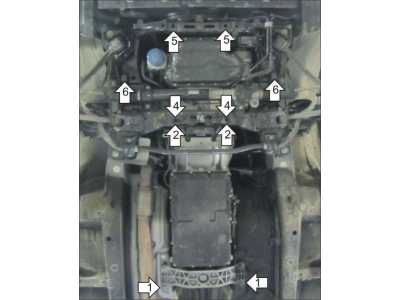 Защита картера и КПП Мотодор сталь 3 мм для Hyundai Genesis 2014-2021