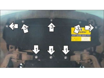 Защита радиатора Мотодор сталь 3 мм для Kia Mohave 2008-2020
