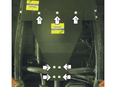 Защита раздаточной коробки Мотодор сталь 3 мм для Mitsubishi L200 2006-2015 11306