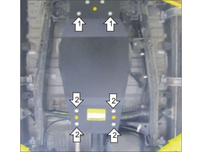 Защита раздаточной коробки Мотодор сталь 3 мм для Mitsubishi L200 2006-2015 11309