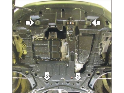 Защита картера и КПП Мотодор сталь 3 мм для Mitsubishi ASX/Peugeot 4008/Citroen C4 Aircross 2010-2021