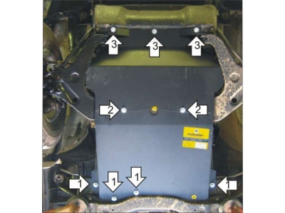 Защита картера и КПП Мотодор сталь 3 мм для Mitsubishi L200 2004-2005