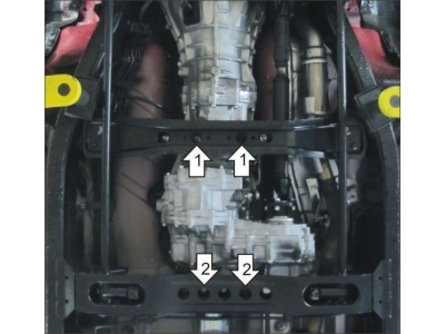 Защита раздаточной коробки Мотодор сталь 3 мм для Nissan NP300 2008-2014