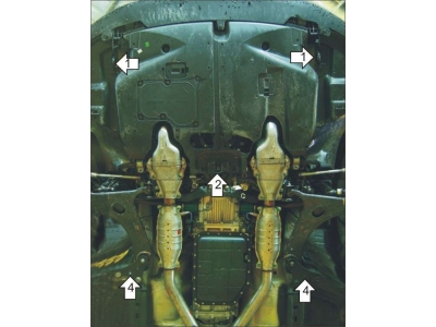 Защита картера и КПП Мотодор сталь 3 мм для Subaru Tribeca 2004-2014
