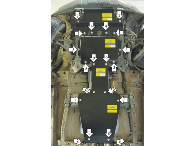 Защита картера, КПП и РК Мотодор сталь 3 мм для Suzuki Grand Vitara 2005-2015