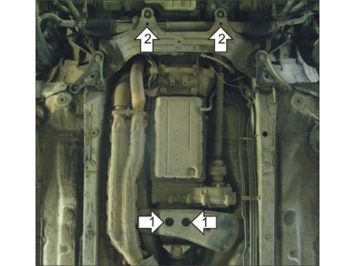 Защита КПП и РК Мотодор сталь 3 мм для Toyota Mark 2 2000-2004