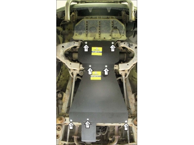 Защита картера и КПП Мотодор сталь 3 мм для Toyota Land Cruiser 100 1998-2007