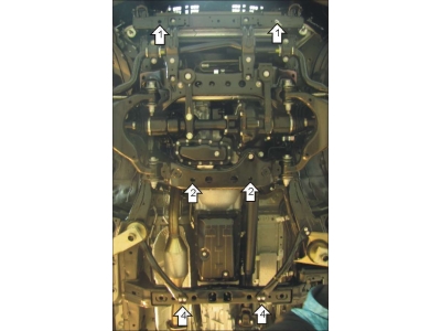 Защита картера, КПП и дифференциала Мотодор сталь 3 мм для Toyota Land Cruiser Prado 150 2009-2020 12510