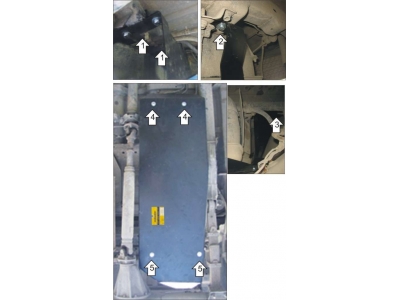 Защита бензобака Мотодор сталь 3 мм для Toyota Hilux 2005-2015