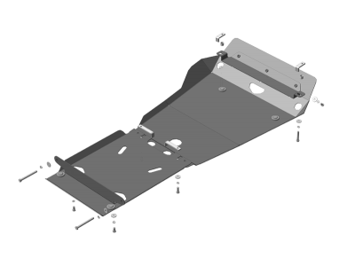 Защита картера, КПП и дифференциала Мотодор сталь 3 мм для Toyota Land Cruiser Prado 150 2009-2020 12516