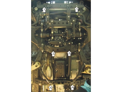 Защита картера, КПП и дифференциала Мотодор сталь 3 мм для Toyota Land Cruiser Prado 150 2009-2020 12516