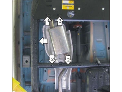 Защита глушителя Мотодор сталь 3 мм для Volkswagen Amarok 2010-2021