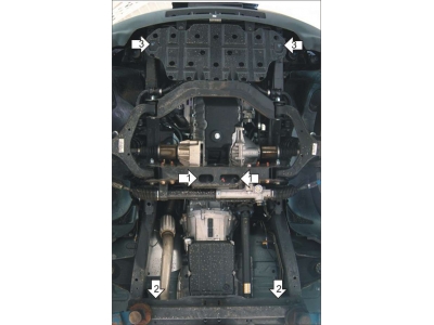 Защита картера, КПП и радиатора Мотодор сталь 3 мм для Ssangyong Rexton 2002-2015