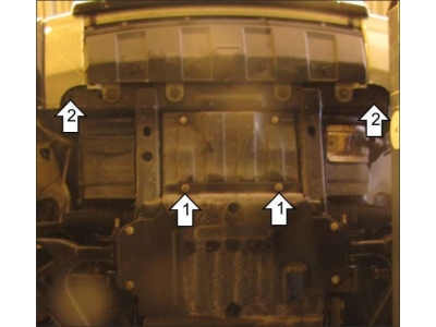 Защита радиатора и рулевых тяг Мотодор сталь 3 мм для Land Rover Discovery 3 2005-2009