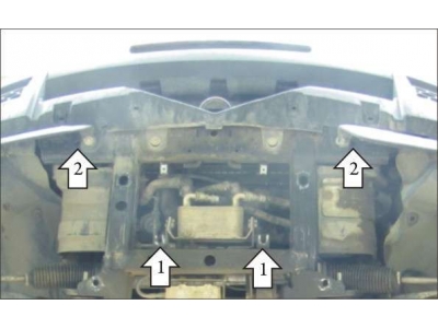 Защита радиатора и рулевых тяг Мотодор сталь 3 мм для Land Rover Discovery 4 2009-2014
