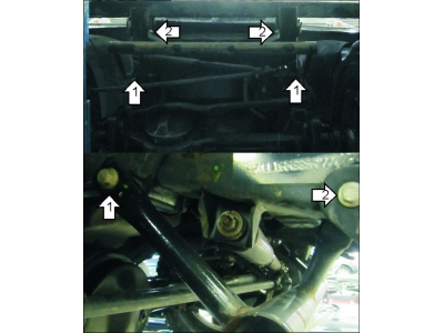 Защита радиатора и рулевых тяг Мотодор сталь 3 мм для Land Rover Defender 110 2007-2016