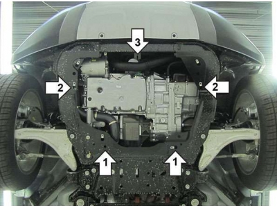 Защита картера и КПП Мотодор сталь 3 мм для Land Rover Discovery Sport/Evoque 2011-2018