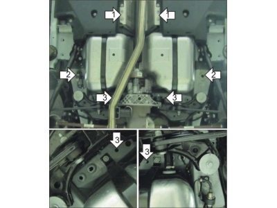 Защита бензобака Мотодор сталь 3 мм для Land Rover Range Rover Evoque 2011-2018