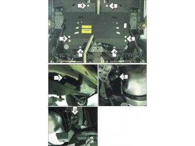Защита бензобака Мотодор сталь 3 мм для Land Rover Range Rover Evoque 2011-2018