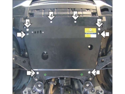 Защита картера и КПП Мотодор сталь 3 мм для Toyota Highlander/RX270/RX350 2009-2015