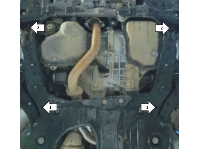 Защита картера и КПП Мотодор сталь 3 мм для Toyota Highlander/RX200t 2014-2020