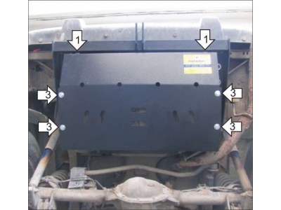 Защита бензобака Мотодор сталь 3 мм для Jeep Grand Cherokee 1993-1996