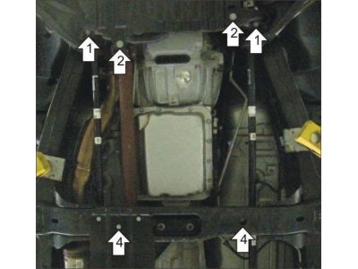 Защита КПП Мотодор сталь 3 мм для Hummer H3 2005-2010