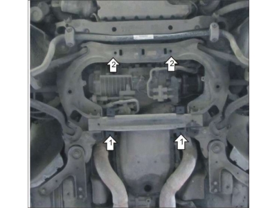 Защита КПП и дифференциала Мотодор сталь 3 мм для Bentley Continental 2003-2007