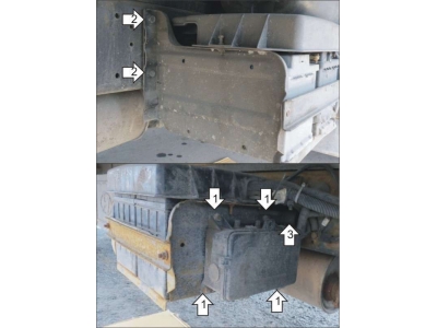 Защита кожуха АКБ Мотодор сталь 1,5 мм для Hyundai HD-78 2003-2021