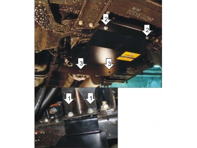 Защита картера двигателя Мотодор сталь 3 мм для Nissan Cabstar 2006-2021