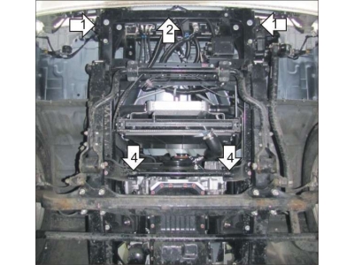 Защита радиатора Мотодор сталь 2 мм для Hino 300 XZU 423/433 2010-2021