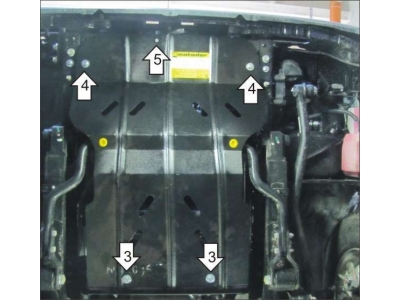 Защита радиатора Мотодор сталь 2 мм для Hino 300 XZU 710/720/730 Euro 4 2010-2021
