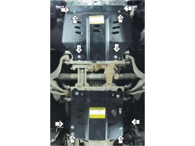 Защита картера, радиатора и интеркулера Мотодор сталь 2 мм для Isuzu NLR85A 2008-2021