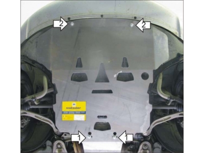Защита картера и КПП Мотодор алюминий 5 мм для Audi A6 2004-2008